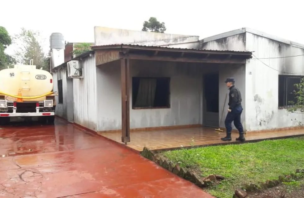 La casa de San José donde Ana Juana Solonyczny de 67 años perdió la vida a causa del incendio de la vivienda. (Policía de Misiones)