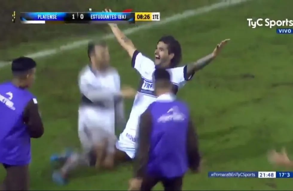 El gol del ascenso de Platense a la B Nacional. (Foto: Captura de TV)