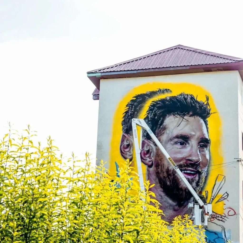 El mural de Messi de Ushuaia tuvo repercusión nacional