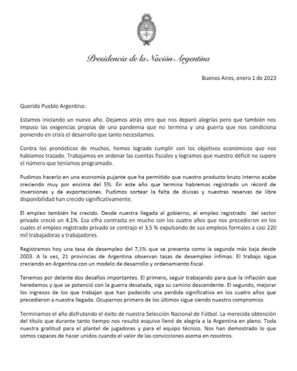 La extensa carta de Alberto Fernández sobre el juicio político contra el presidente de la Corte Suprema, Horacio Rosatti.