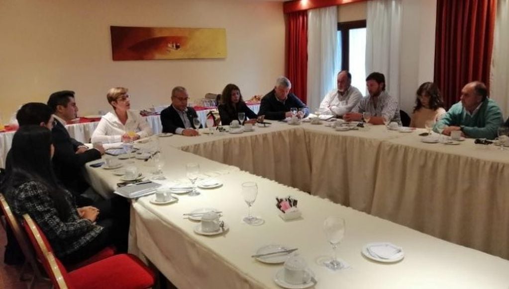 Abud Robles encabezó la reunión junto a los diputados Burgos, Martínez y Monaldi.