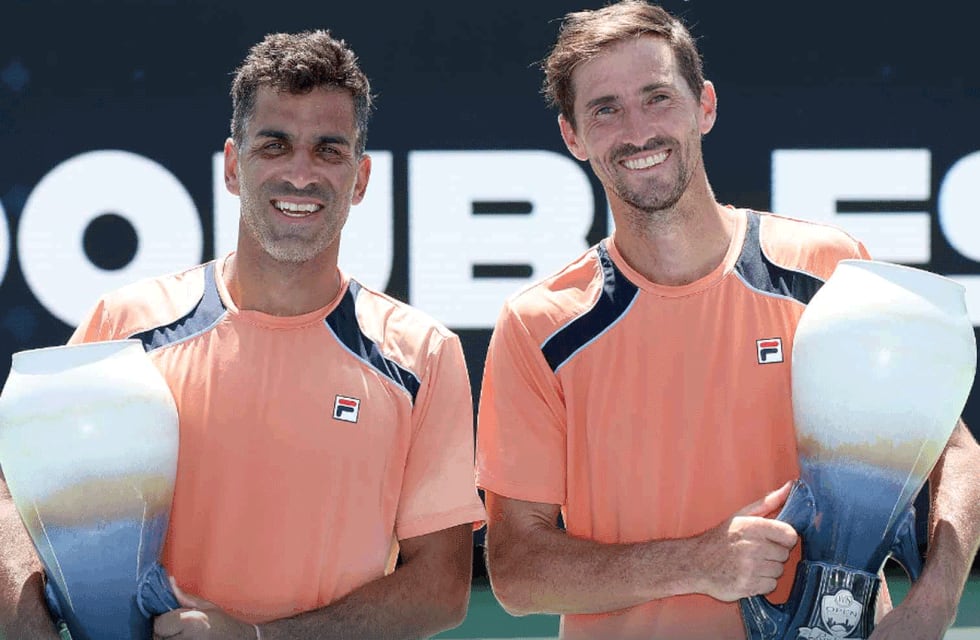 Máximo González, de 40 años, y Andrés Molteni, de 35, escalarán el lunes hasta el Top 10 mundial de dobles. (@ATPTour_ES)