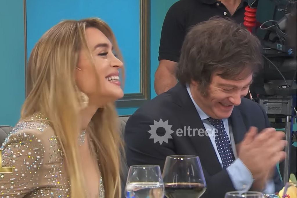 Javier Milei y Fátima Flores se conocieron en La noche de Mirtha Legrand (Captura de pantalla)