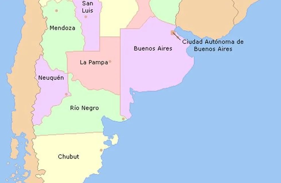 El mapa de Argentina.