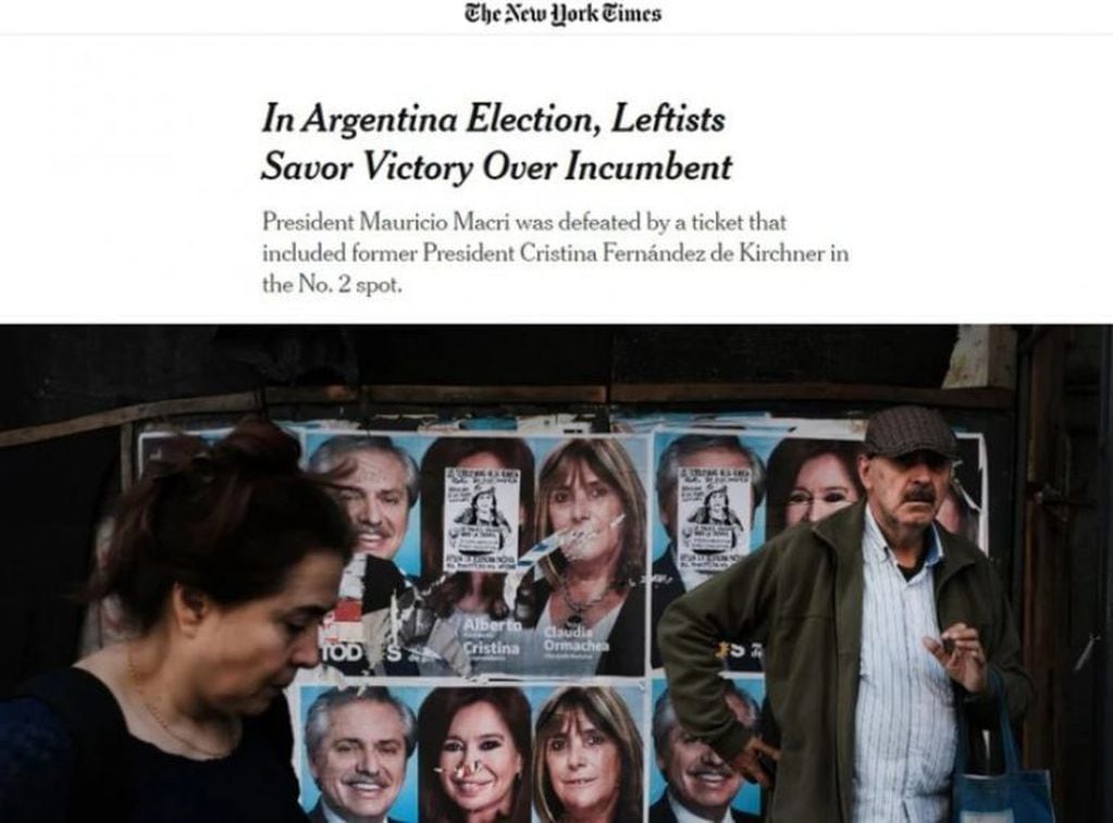 The New York Times: "En las elecciones argentinas, los izquierdistas saborean la victoria sobre el oficialismo".