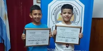 El Concejo Deliberante de Puerto Piray reconoció como personas destacadas a dos niños deportistas