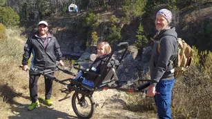 Turismo accesible. Naiara Arteaga llegó a la cima de la montaña más alta de Córdoba, el cerro Champaquí. (Gentileza El Puntal)