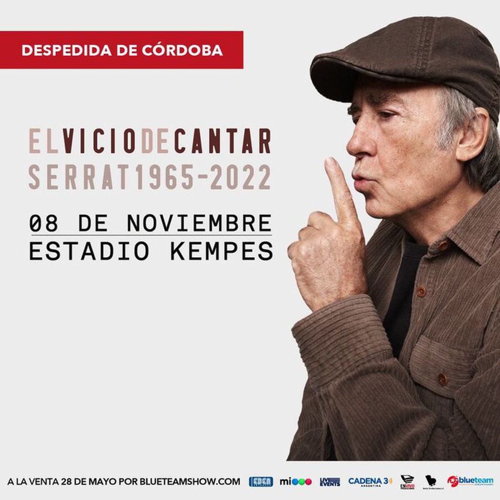 Serrat actuará en Córdoba el próximo 8 de noviembre.