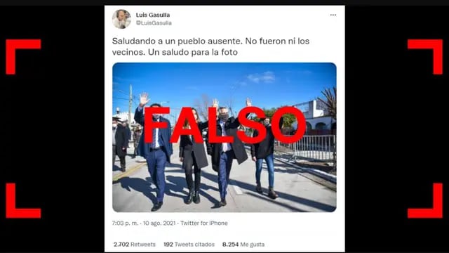Es falso que no asistieron ni los vecinos a un acto encabezado por Fernández y Tolosa Paz en Quilmes