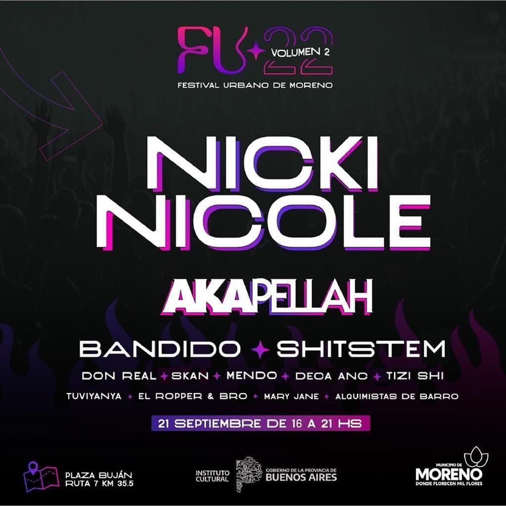 Nicki Nicole dará un show gratis en el festival FU Moreno 2022