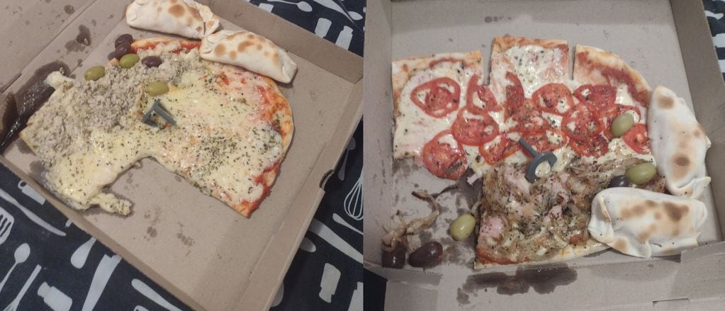 Le llegaron las pizzas y faltaban porciones: lo contó en Twitter y tuvo "recompensa".