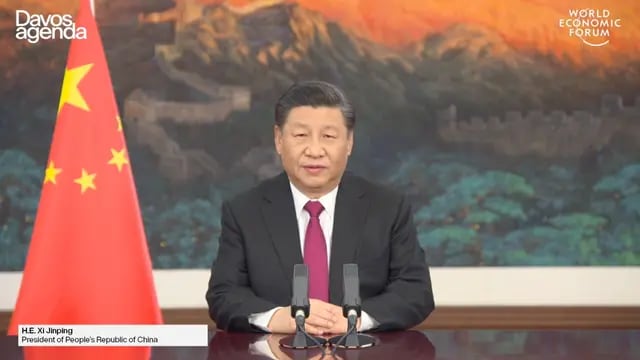 Xi Jinping, durante su discurso en el Foro Económico Mundial