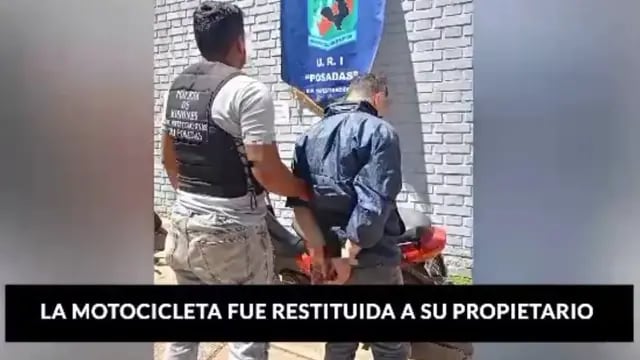 Gracias a las cámaras de seguridad, recuperan una motocicleta robada en Posadas