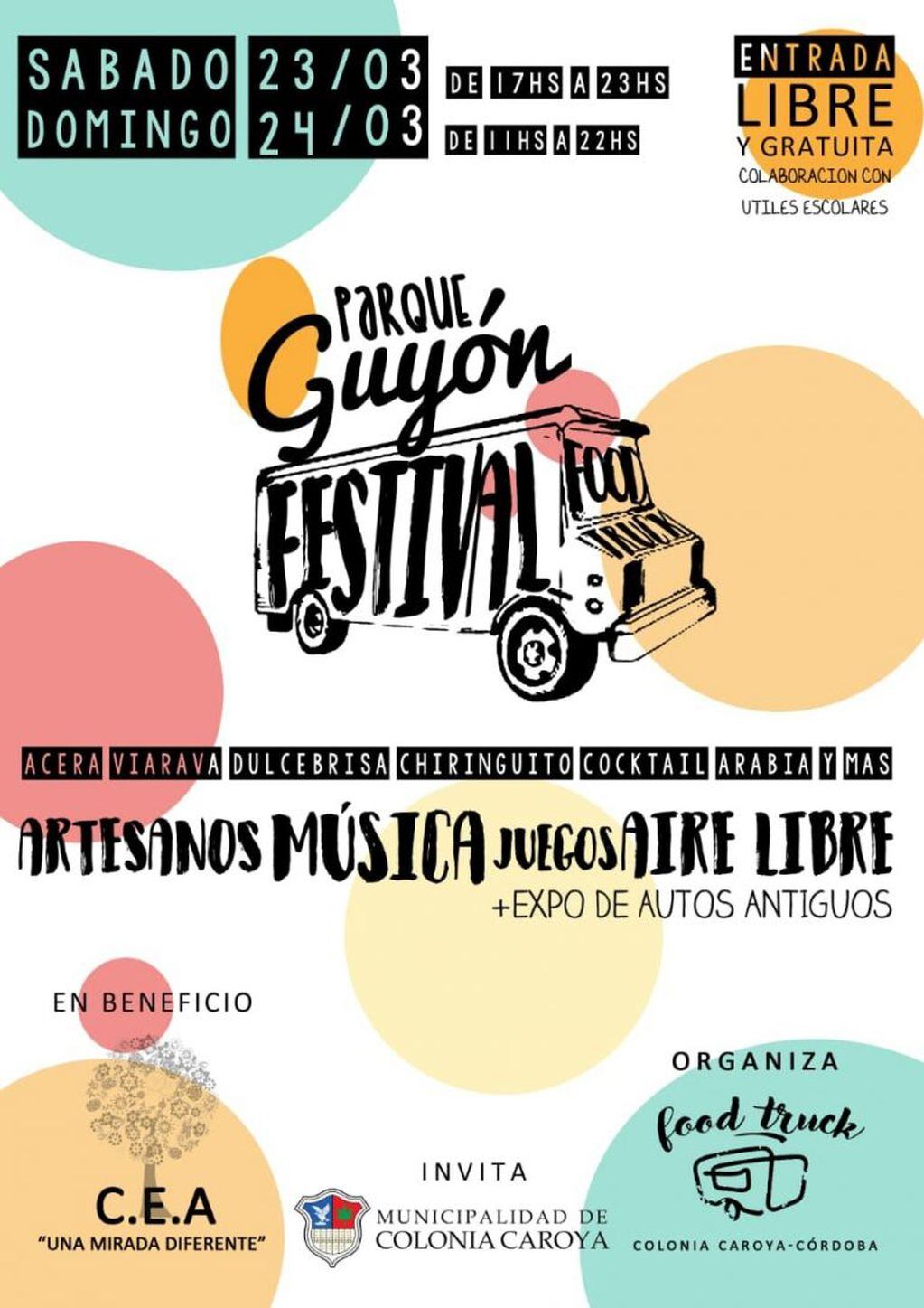 Festival de Food Trucks en Parque Guyón (Prensa Municipalidad Colonia Caroya)