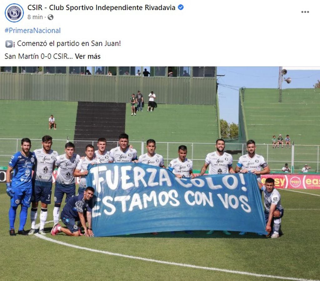 Mensaje del plantel de Independiente Rivadavia a sus compañero que se recupera de una lesión Enzo Martínez.