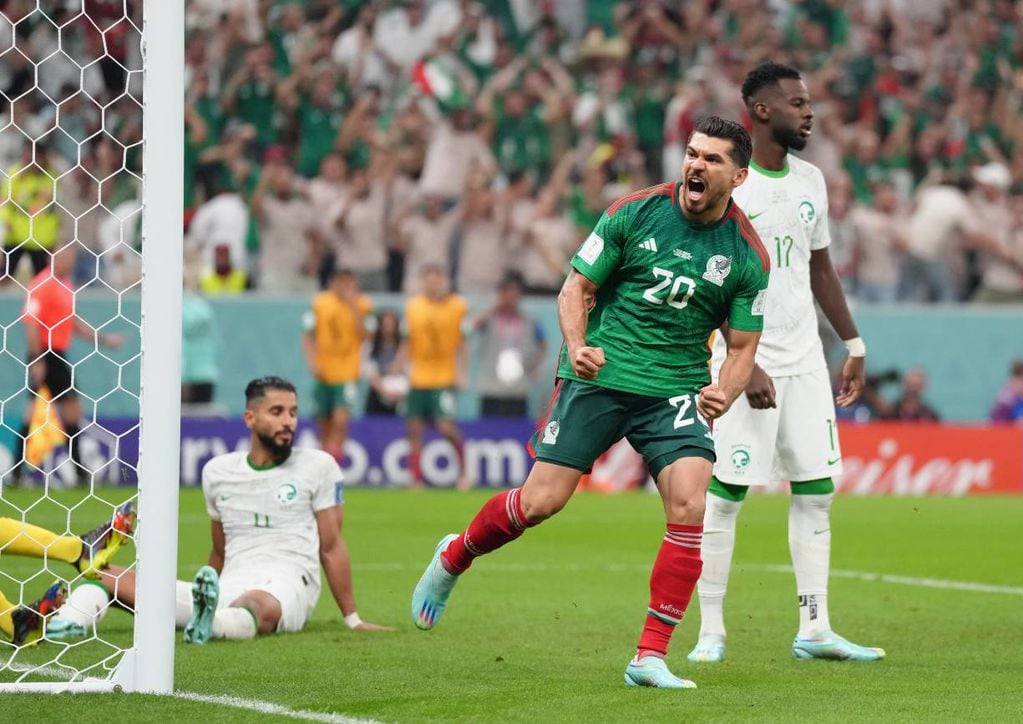 Henry Martin ya abrió el marcador para México ante Arabia Saudita, por la fecha 3 del Grupo C del Mundial Qatar 2022. Foto: AP.