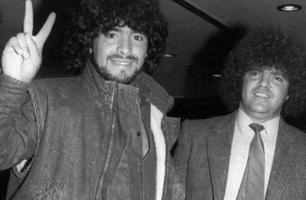 Diego Maradona junto a Jorge Cyterszpiler, su primer representante.