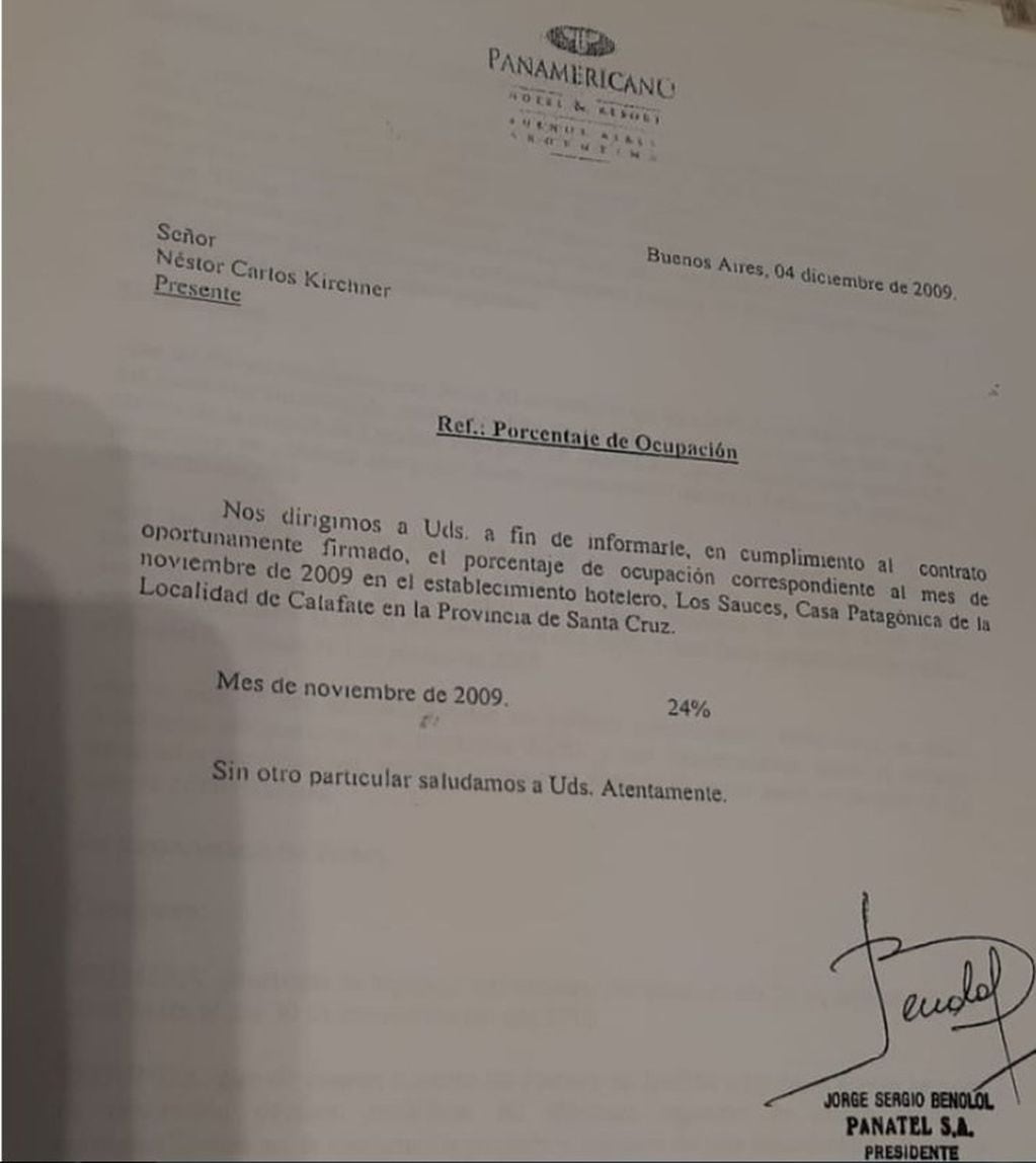 Documentos del hotel Los Sauces que Víctor Manzanares presentó ante la Justicia.