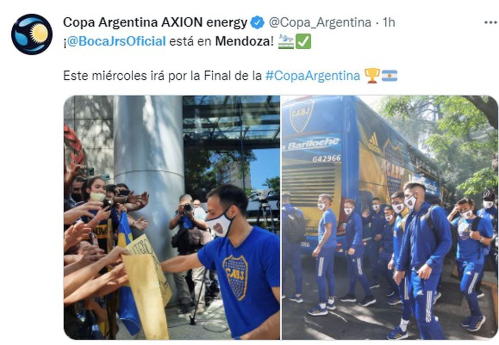Boca Juniors ya se instaló en Mendoza para jugar este miércoles, la semifinal de la Copa Argentina.