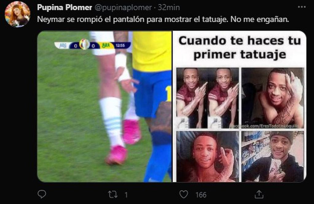 Los memes por el pantalón roto de Neymar.