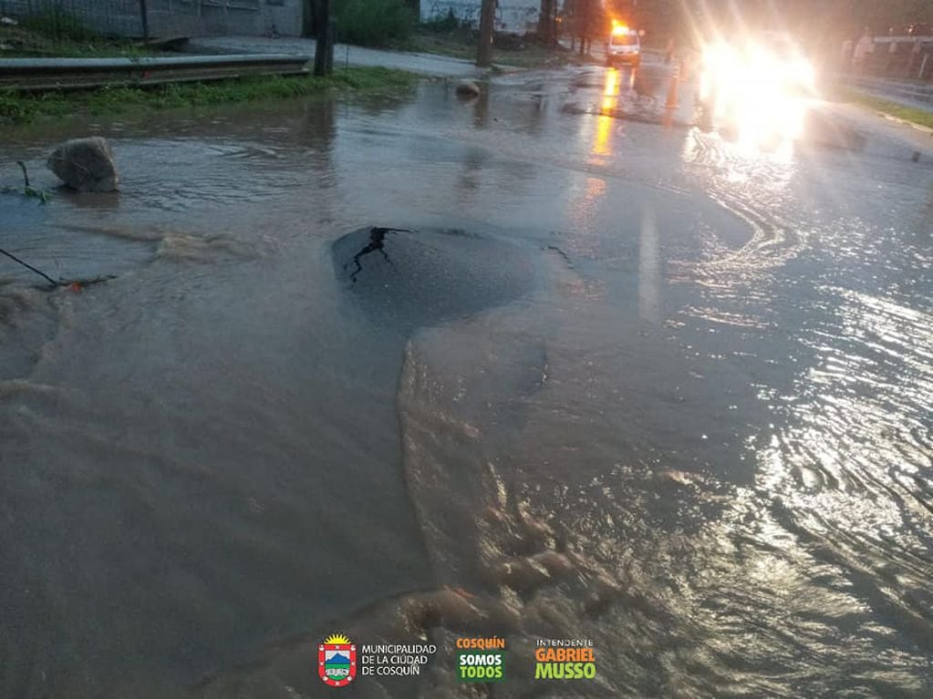 Un<a de las imágenes compartidas este sábado por el Municipio coscoíno tras el fuerte temporal .