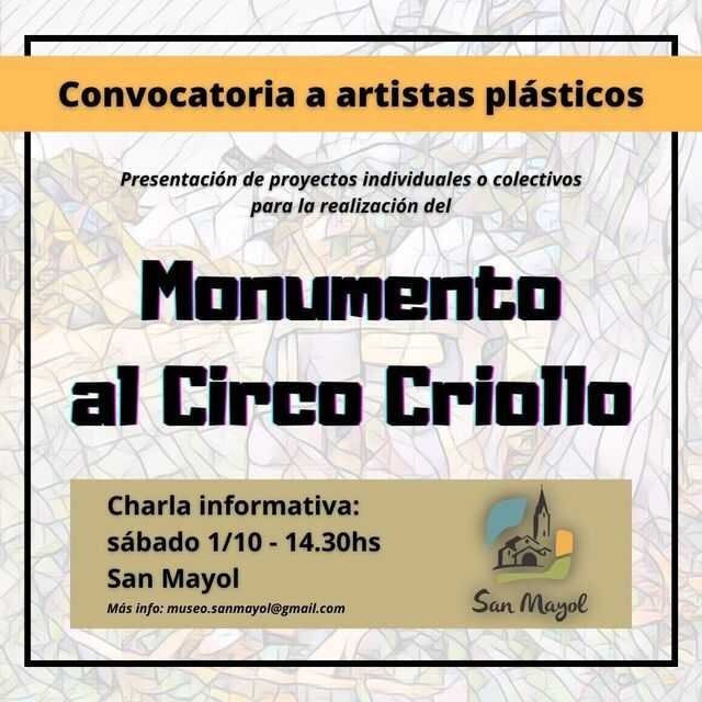 Convocan a Artistas Plásticos para la creación del Monumento al Circo Criollo en San Mayol