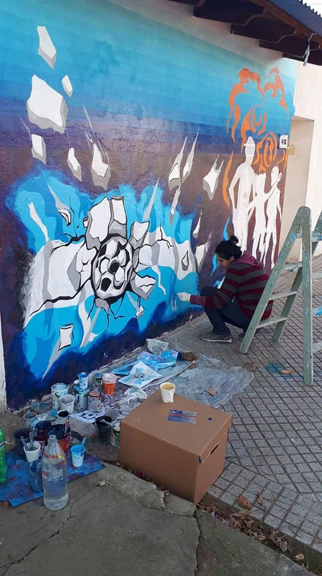 Muralistas de Latinoamérica participaron de una gran actividad en el barrio natal de Messi. (Facebook)