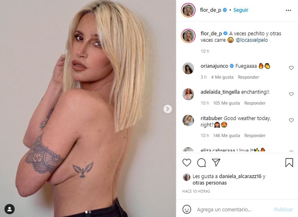 Florencia Peña sabe cómo llamar la atención de sus seguidores de Instagram: mucha piel y poca ropa