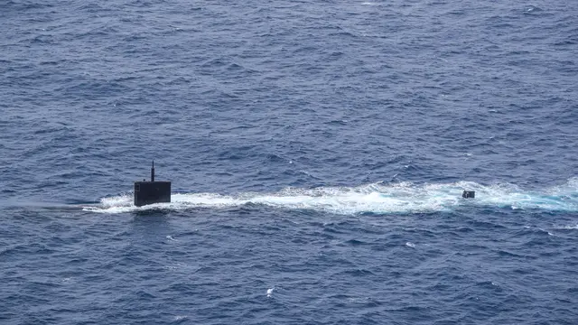Submarino estadounidense incursionando en aguas argentinas del atlántico sur.