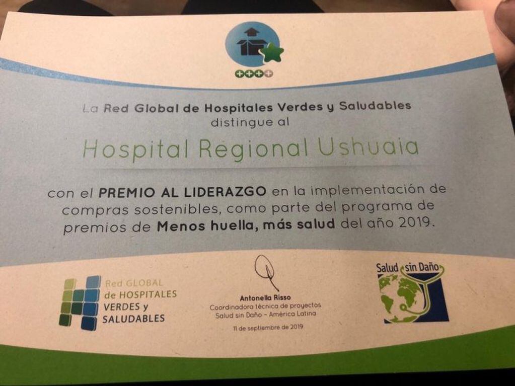 El Hospital Regional de Ushuaia fue premiado por un programa Latinoamericano