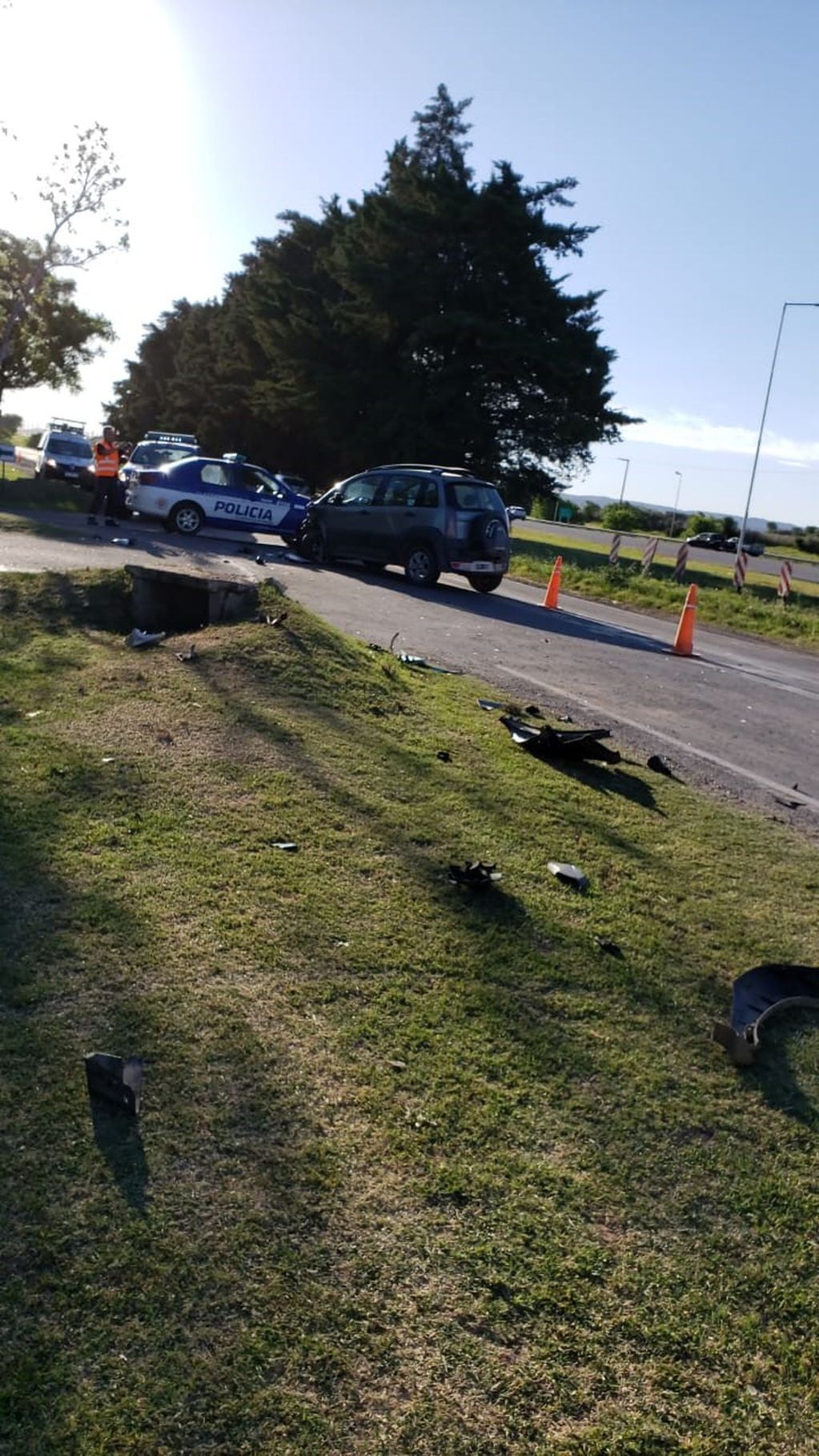Malagueño: motociclista sufrió de fractura expuesta tras un accidente de tránsito.