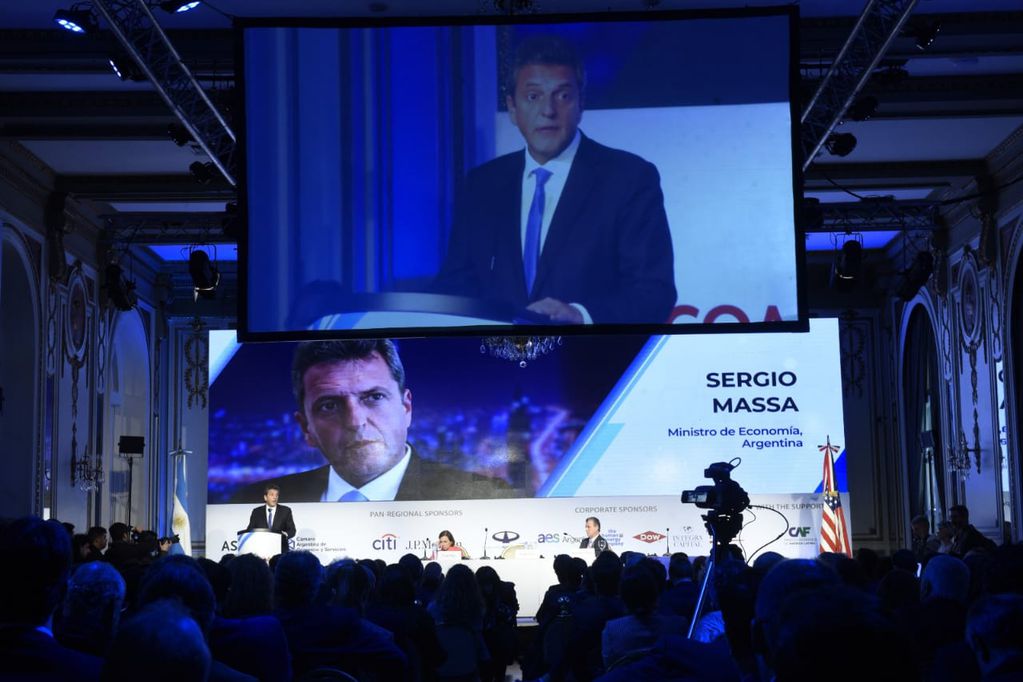 El ministro de Economía, Sergio Massa, en el Consejo de las Américas. Foto: La Voz.