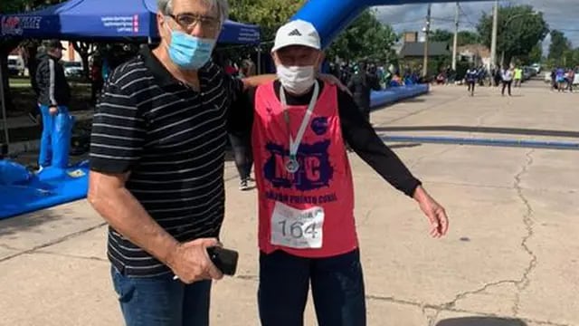 Un hombre de 89 años corrió en la maratón de Pujato
