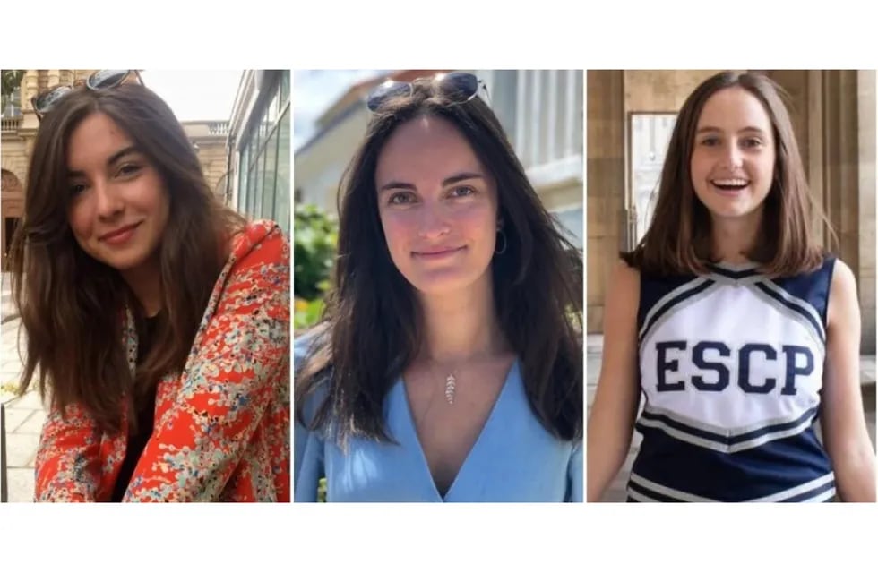 Clemence Rameau (23), Anne-Lise Dumas (23) y Lwana Margaux Adrianne Bichet (25), que falleció este domingo, las tres estudiantes francesas que sufrieron el accidente. Foto: La Voz.