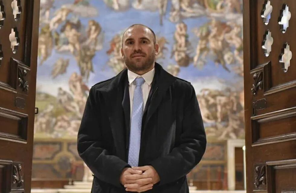 Martín Guzmán cuando viajó a visitar al Papa Francisco (Presidencia)