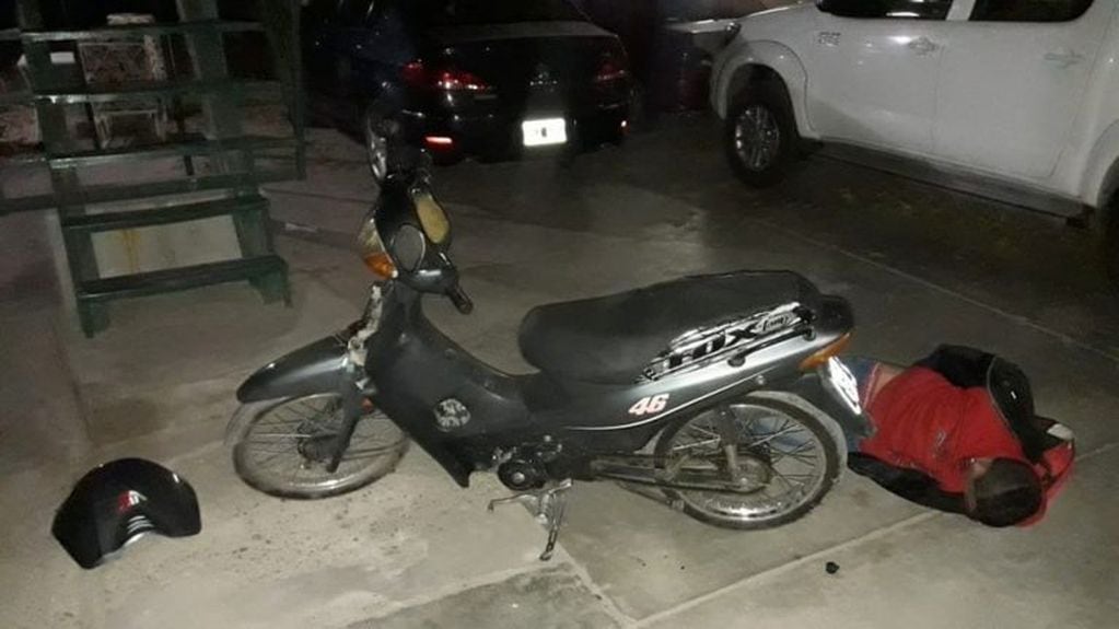La moto robada fue recuperada por la Policía.