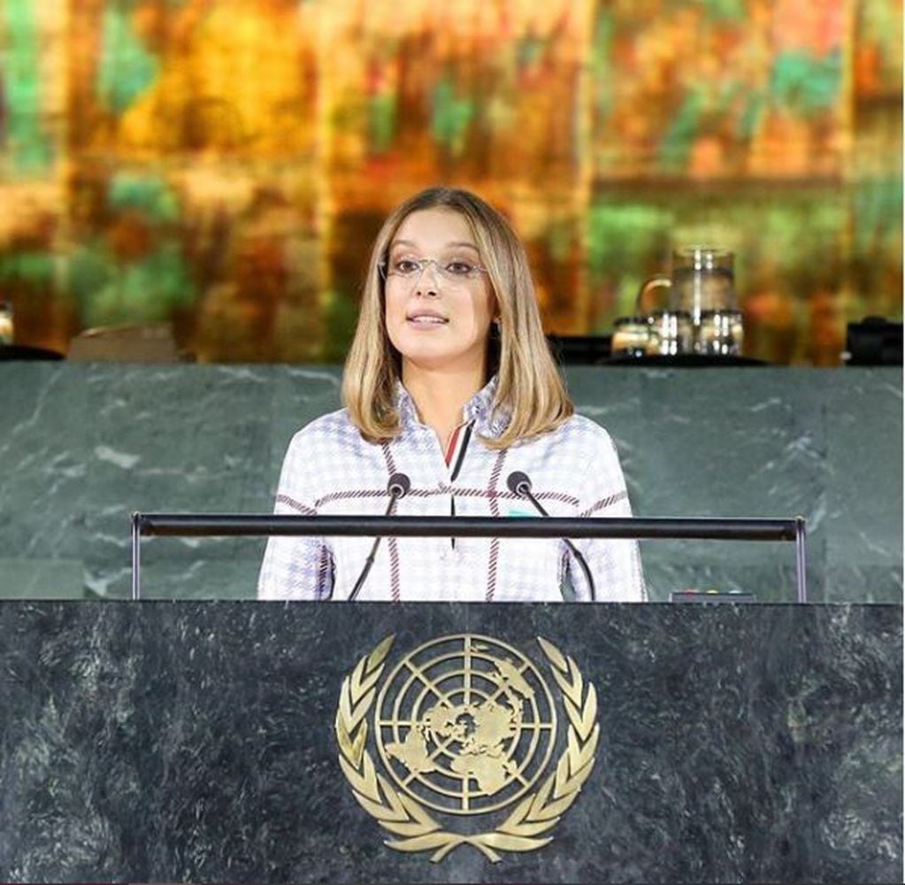 Millie Bobby Brown en la sede de las Naciones Unidas en Nueva York (@unicef).