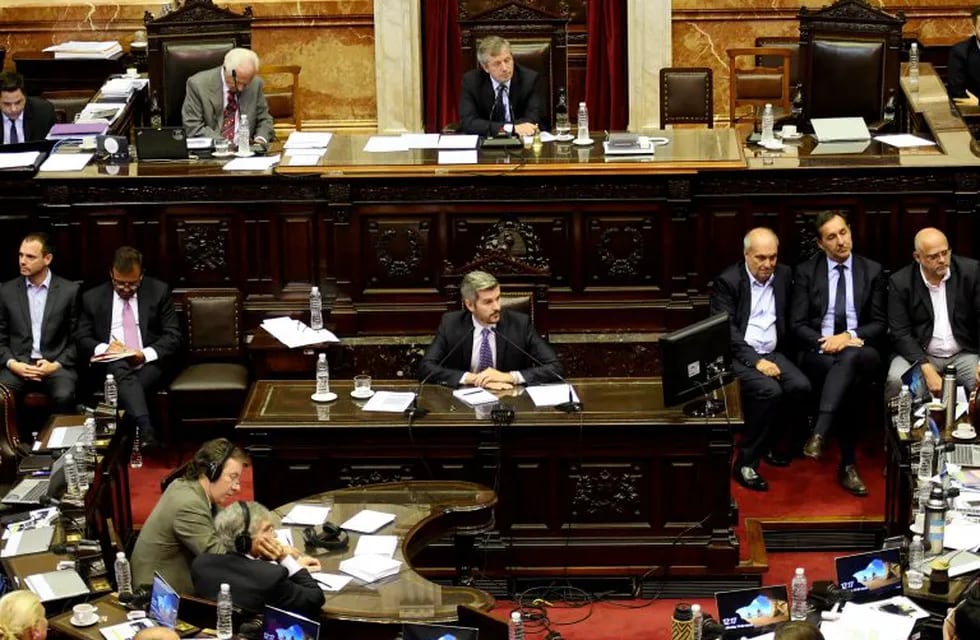 El jefe de Gabinete argentino, Marcos Peña, durante el primer informe de gestión del año en la Cámara de Diputados. (DPA)