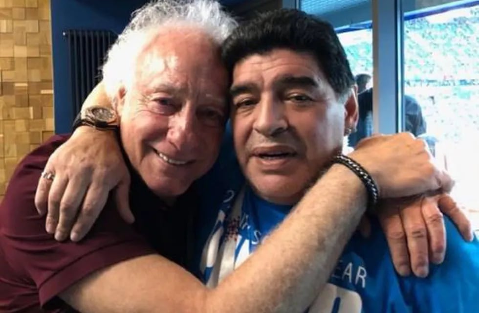 Guillermo Coppola con Diego Maradona