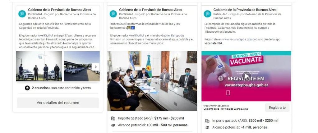 Cuánto gasta en pauta publicitaria el Gobierno de la Provincia de Buenos Aires.