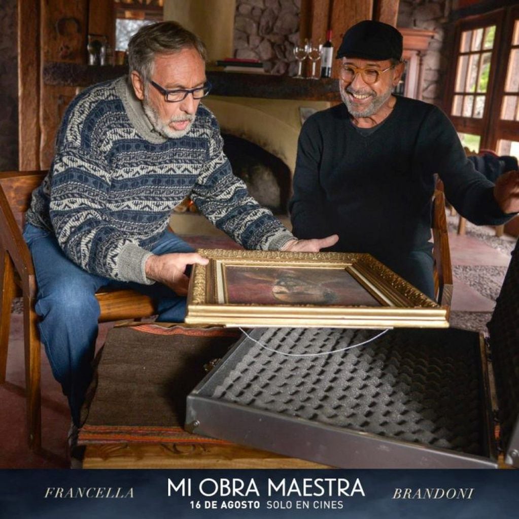 Luis Brandoni y Guillermo Francella, durante el rodaje de la película "Mi Obra Maestra", en Jujuy