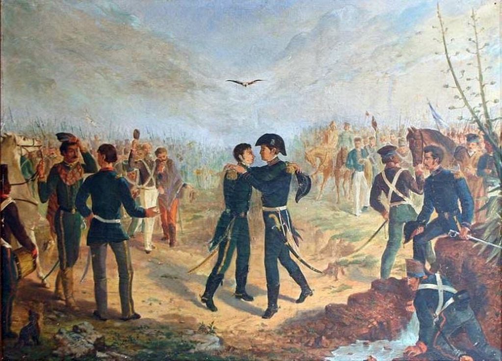 Encuentro entre San Martín y Belgrano. (Augusto Ballerin)