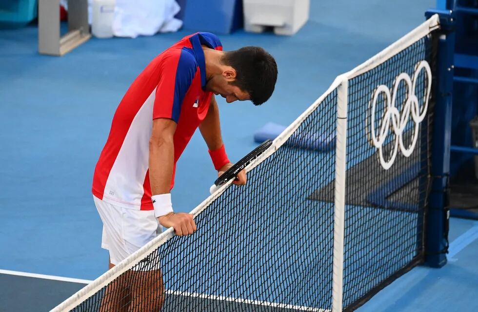 Novak Djokovic y su frustración en Tokio