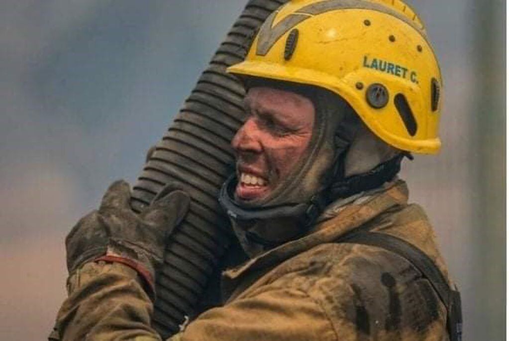 Cristian Lauret, bombero voluntario del Cuartel de Tanti. (Foto: gentileza Cristian Lauret).
