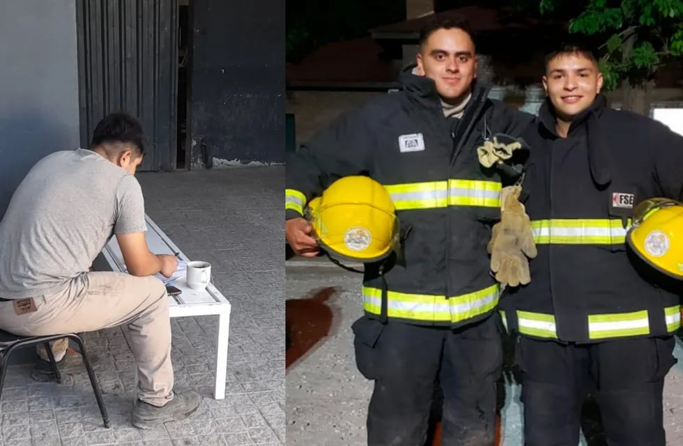 Tomás Álvarez tiene 20 años y ejerce como bombero desde los 12. Foto: Walter Abrate / ElDoce.TV