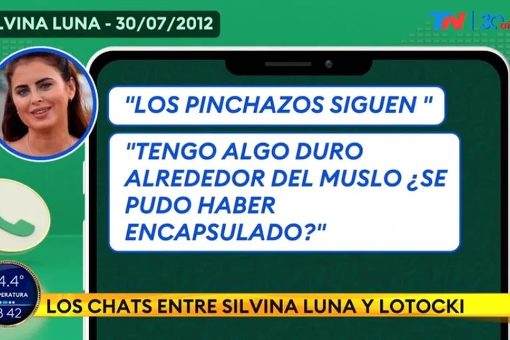 La conversación entre Luna y Lotocki en julio de 2012. Gentileza: La Nación.