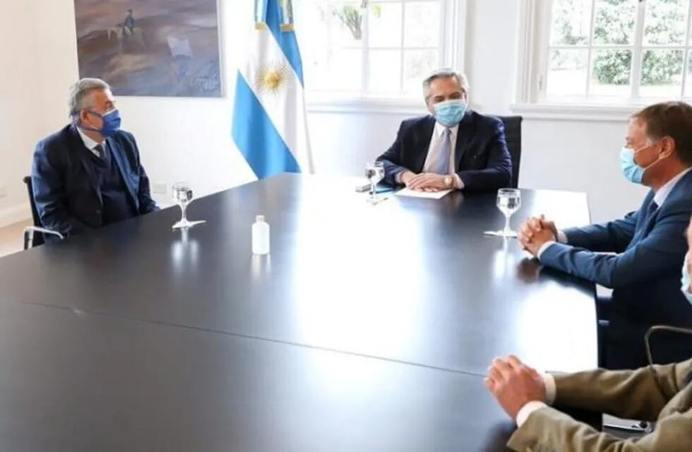 El gobernador Morales reunido con el presidente Fernández.