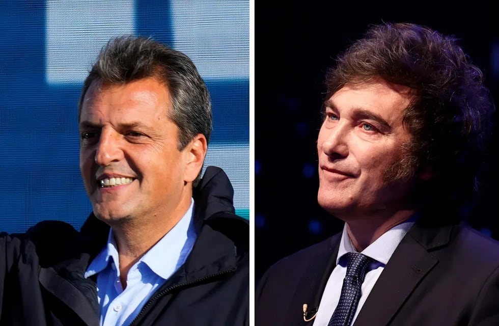 Sergio Massa y Javier Milei, candidatos a presidente 2023.