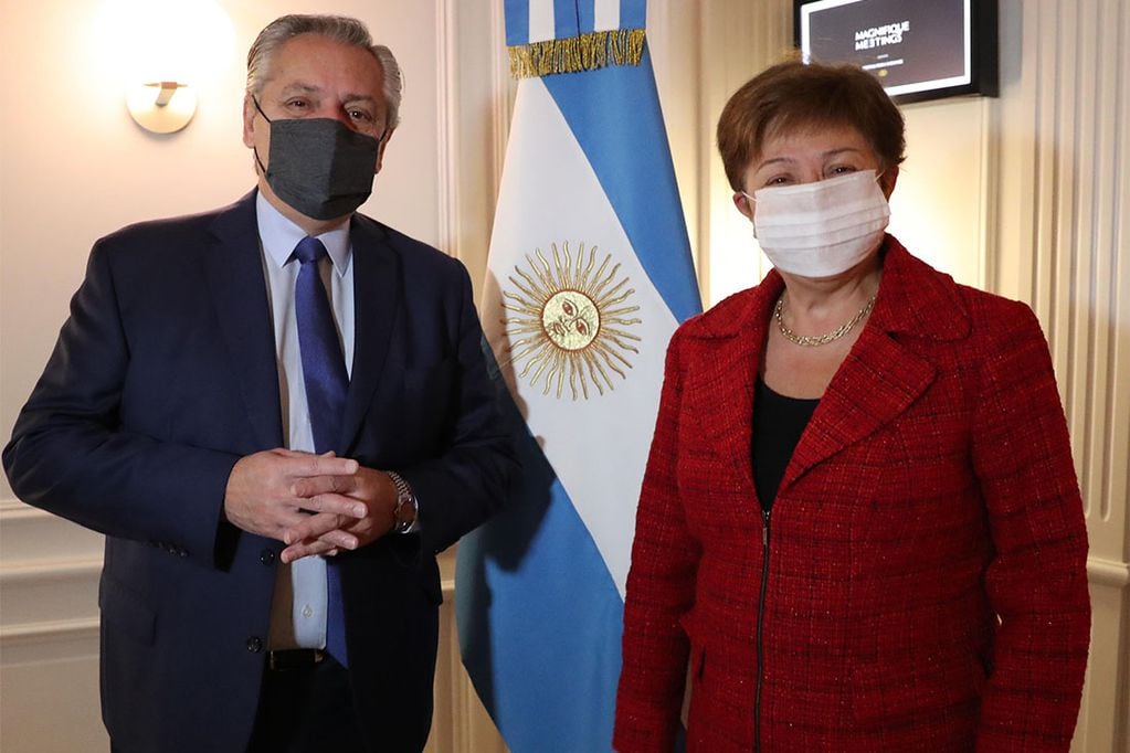 Alberto Fernández se reunió con la directora gerente del Fondo Monetario Internacional Kristalina Georgieva.