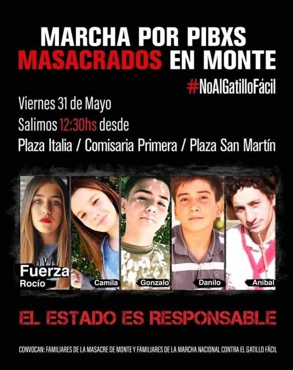 Este viernes familiares de las víctimas de la persecución en San Miguel del Monte marcharán hacia la gobernación en pedido de justicia.